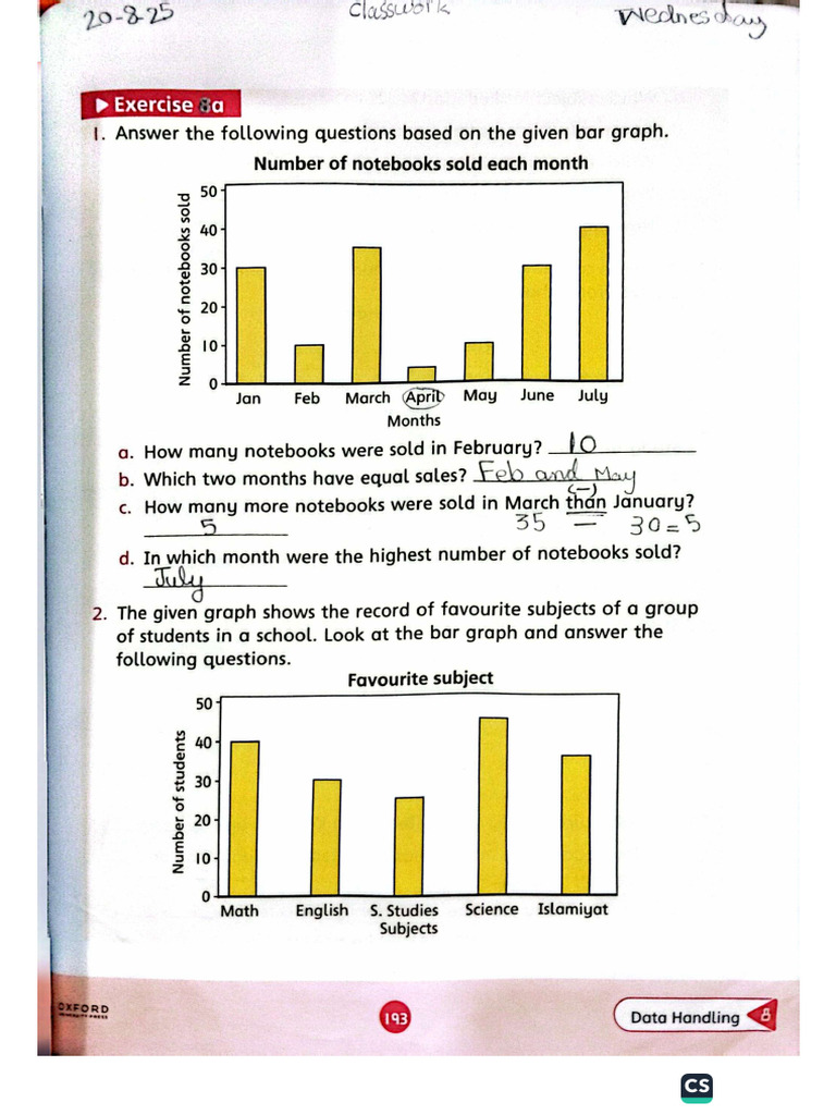SubjectMaths (Book Work Pg#193-194) | PDF