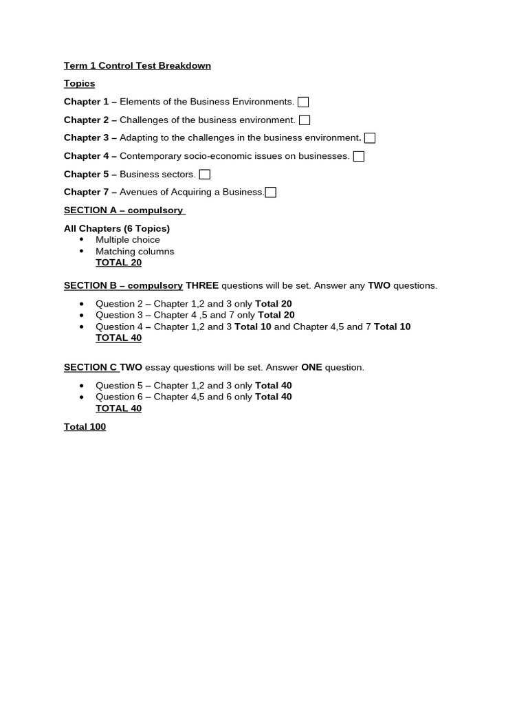 Business Environment Control Test Guide | PDF