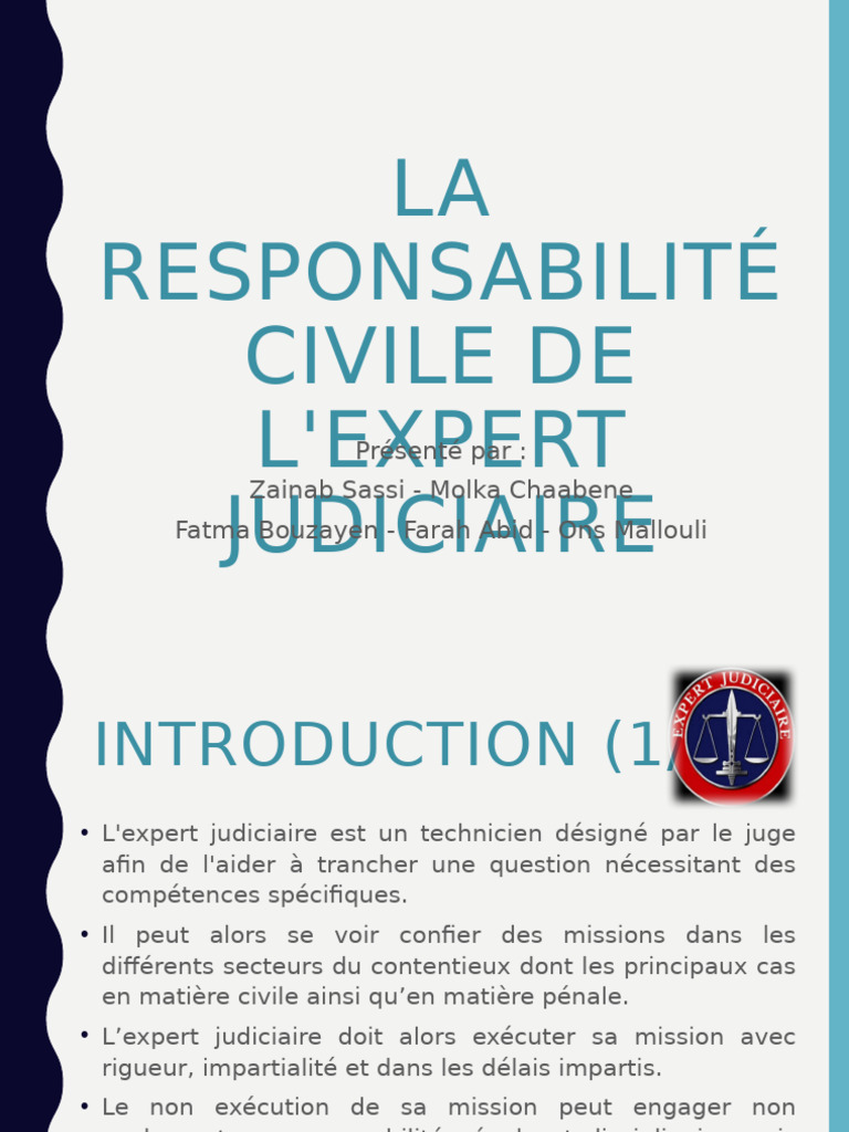 Responsabilité civile de l'expert judiciaire | PDF | Loi | Justice