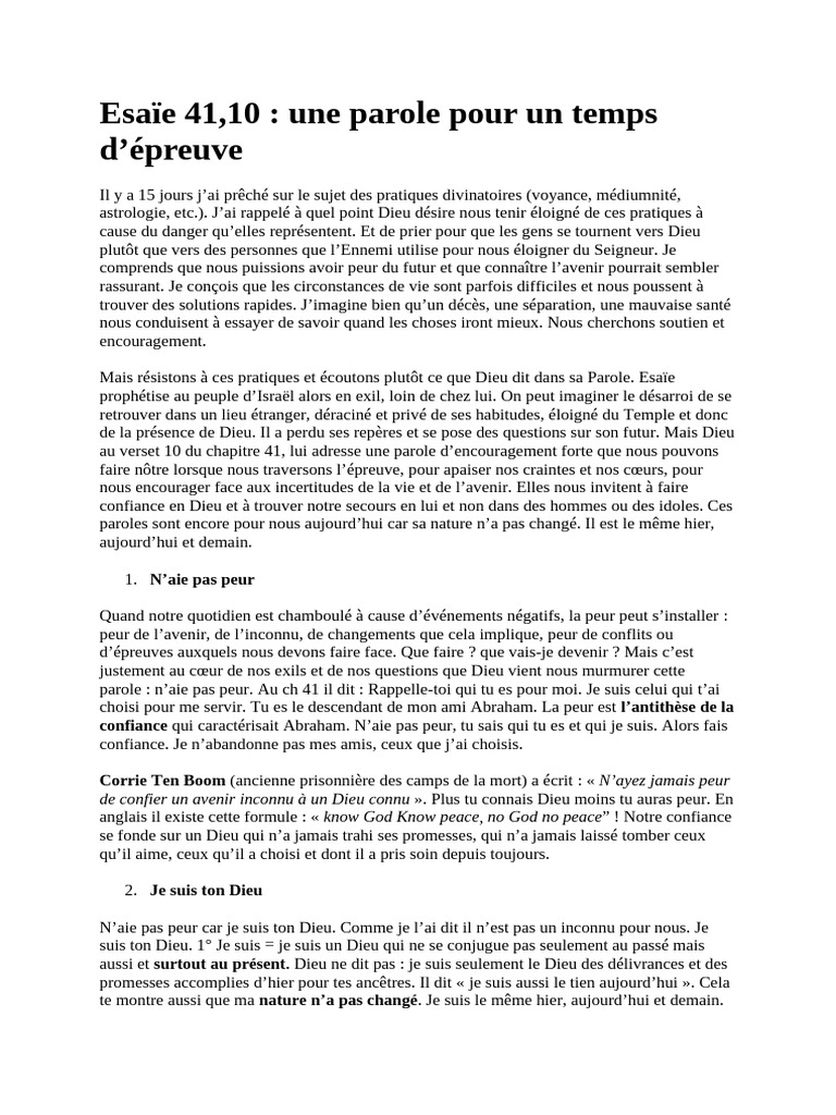 Esaïe 41 | PDF | Dieu | Doctrines et croyances religieuses