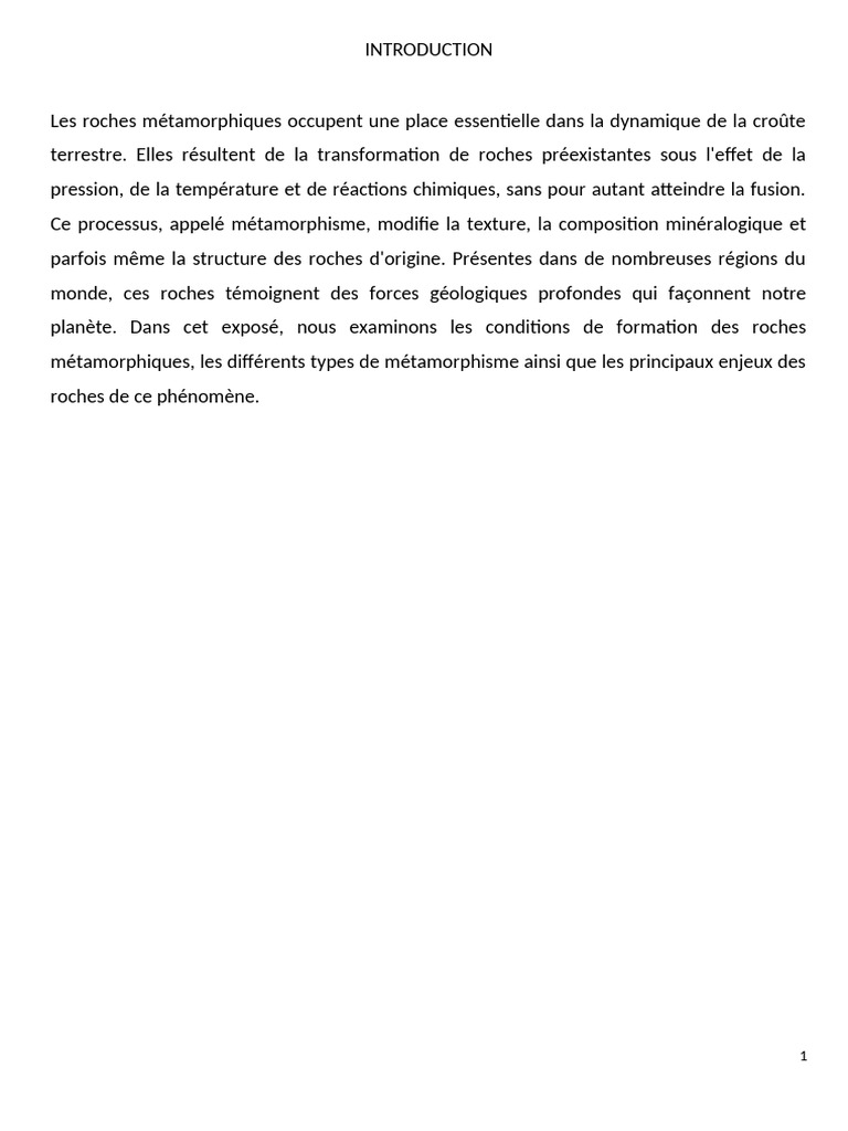 Formation et types de roches métamorphiques | PDF | Sciences de la ...