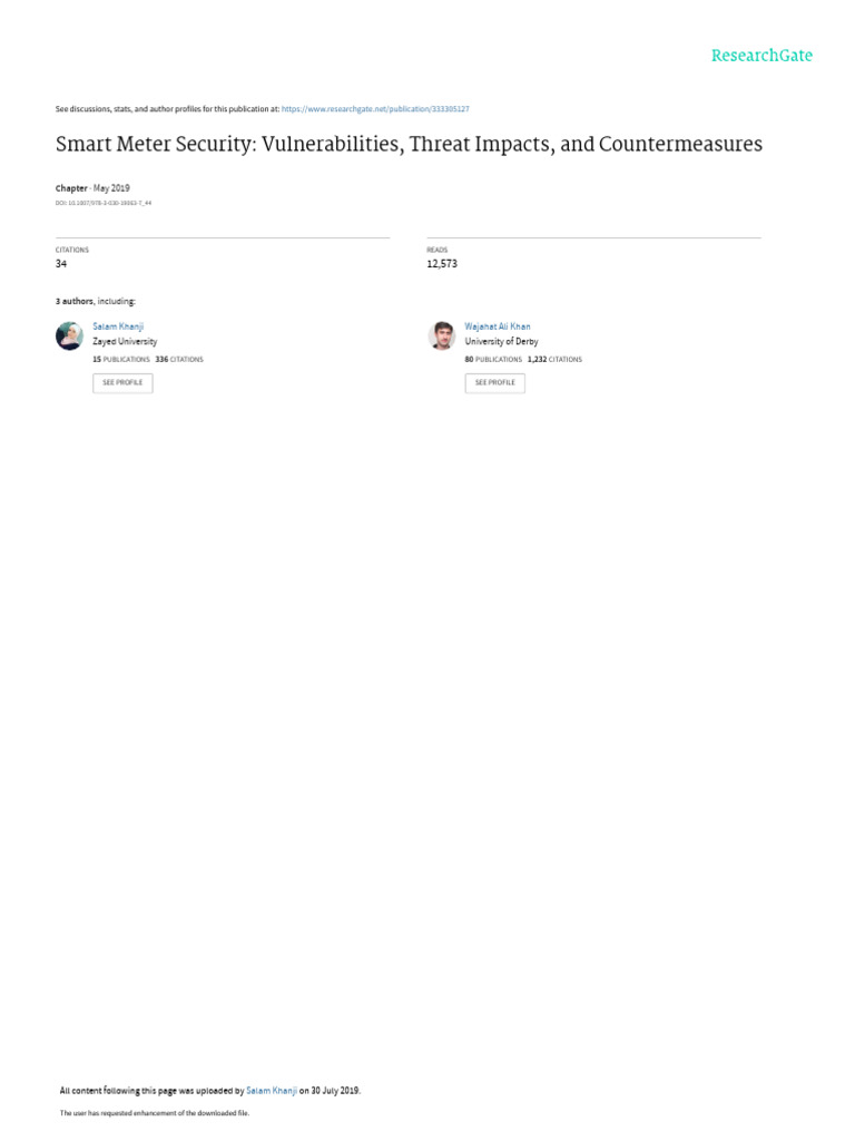 Smart Meter Security Vulnerabilities | PDF | Computer Network | Encryption