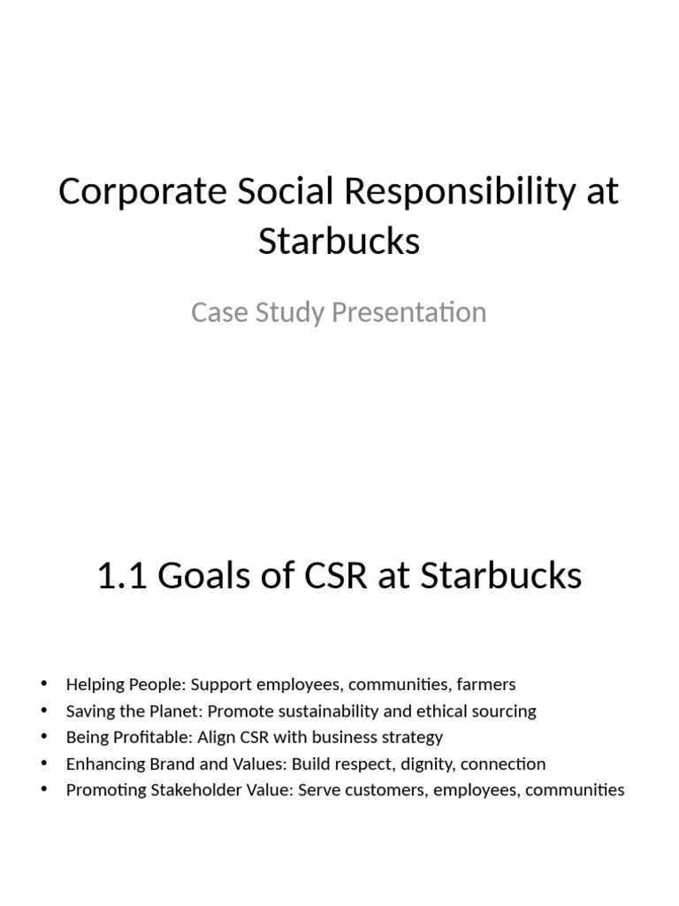 Starbucks CSR: Impact and Initiatives | PDF