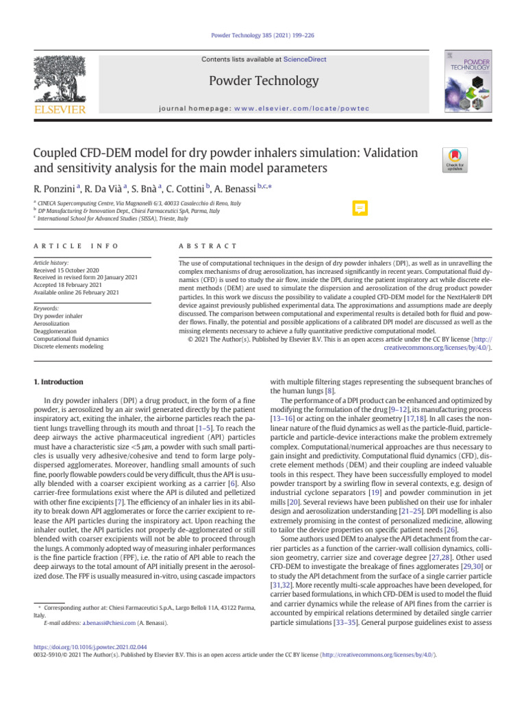 CFD-DEM Model for DPI Simulation | PDF | Computational Fluid Dynamics ...
