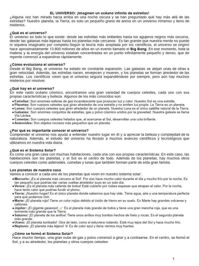 Explorando el Universo y el Sistema Solar | PDF | Universo | Dom