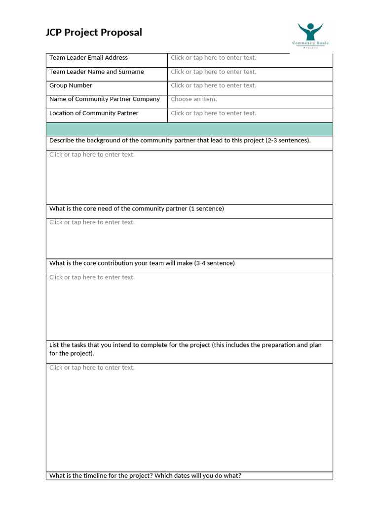 JCP Project Proposal Overview | PDF