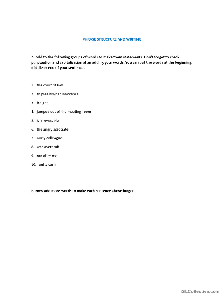 Enhancing Sentence Structure Exercises | PDF