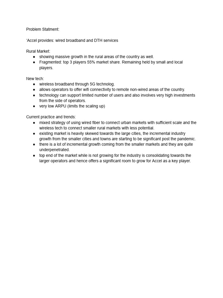 Problem Statment and Trends | PDF | Fiber To The X | Telecommunications