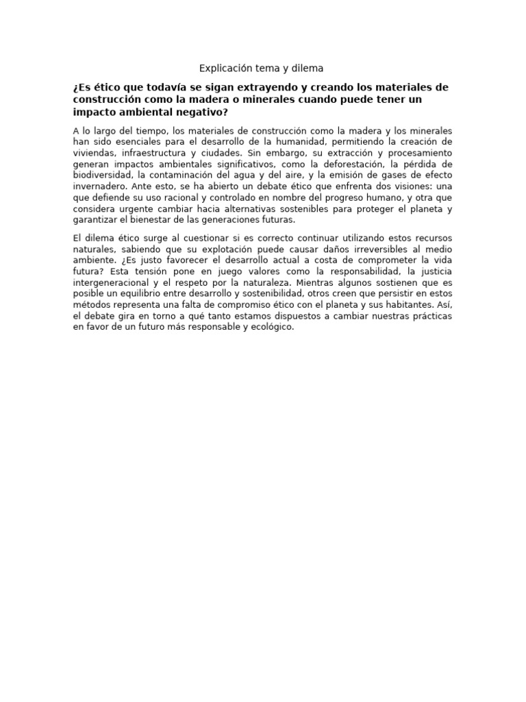 Explicación Tema y Dilema | PDF