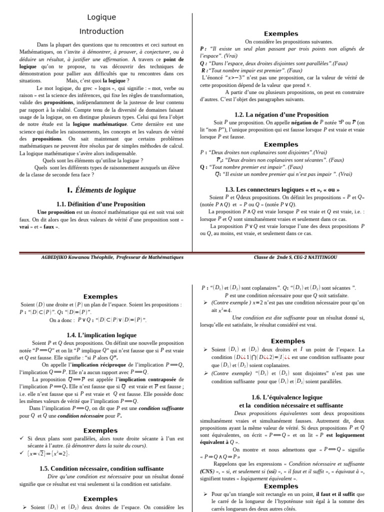 Introduction à la logique mathématique | PDF | Logique mathématique ...