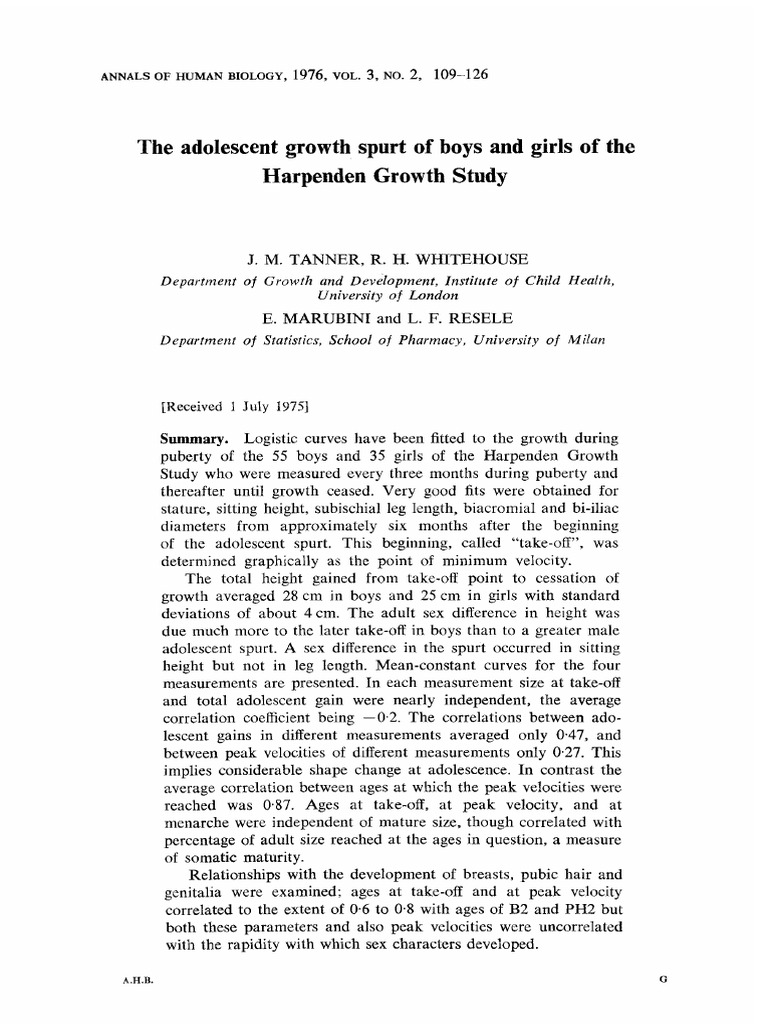 Adolescent Growth Patterns in Puberty | PDF | Adolescence | Acceleration