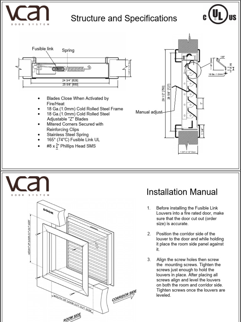 O Fusible Fire Louvers - Vcan | PDF | Building Engineering | Mechanical ...