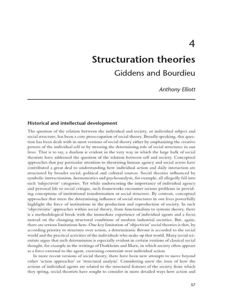 Giddens and Bourdieu: Structuration Theory | PDF | Sociology | Liberal ...