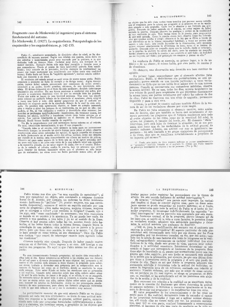 Eugene Minkowski - La Esquizofrenia. (El Ingeniero) . | PDF ...