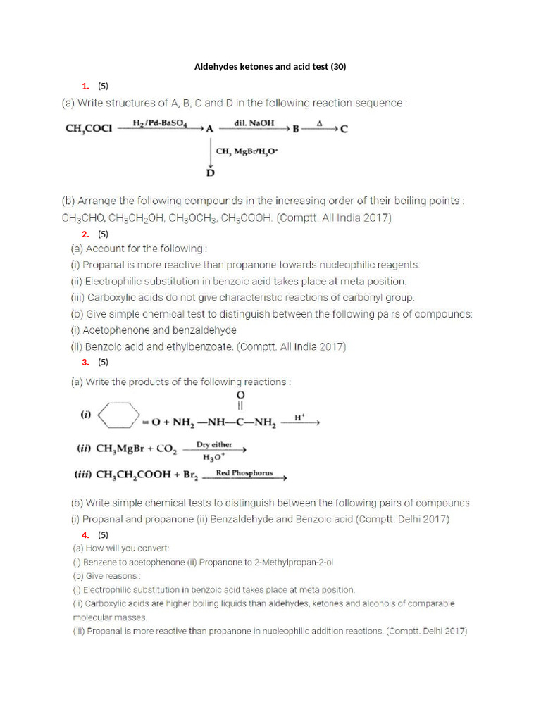 Aldehydes Ketones and Acid Test | PDF