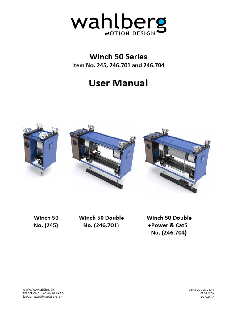 Winch 50 Series User Manual | PDF | Electrical Connector | Mains Electricity