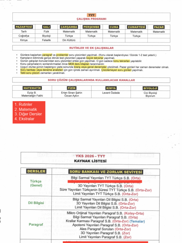 TYT Programları | PDF