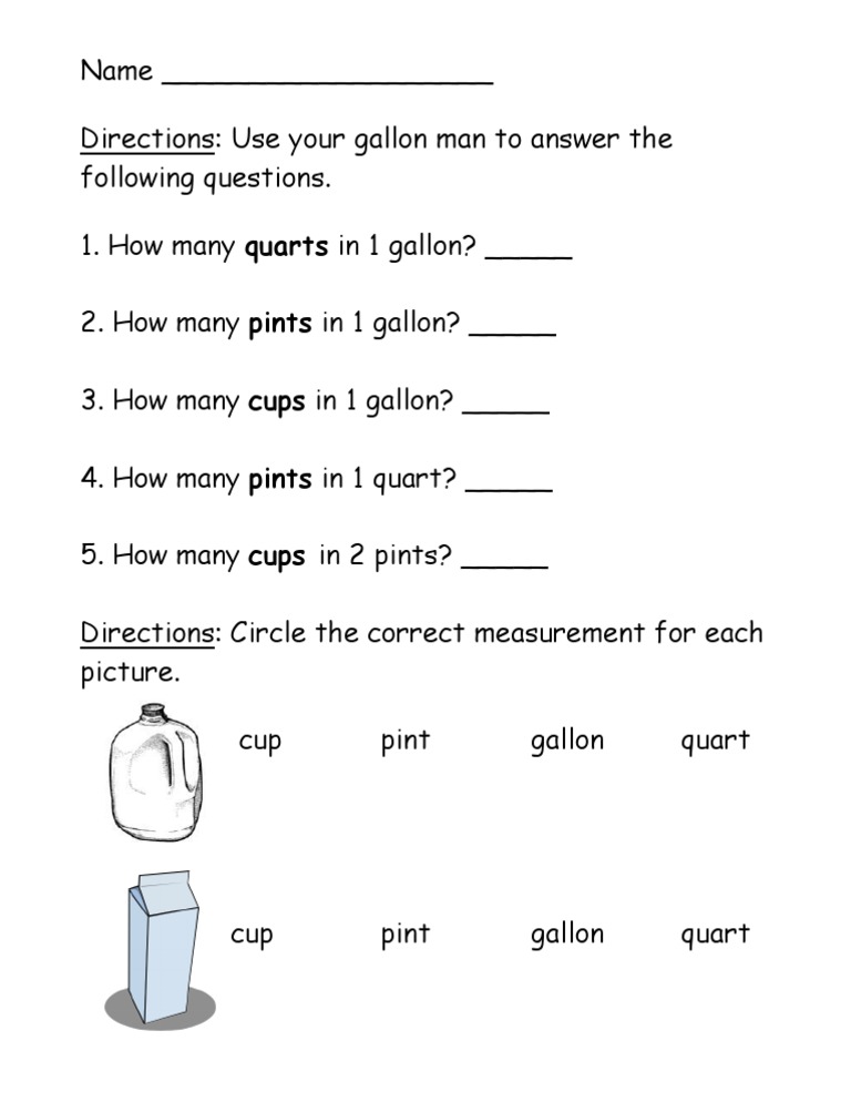 Gallon Man Worksheet | PDF for Gallon Man Free Printable Pdf