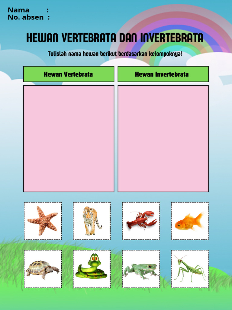 LKPD IPAS Kelas 3 Hewan Vertebrata Dan Invertebrata | PDF