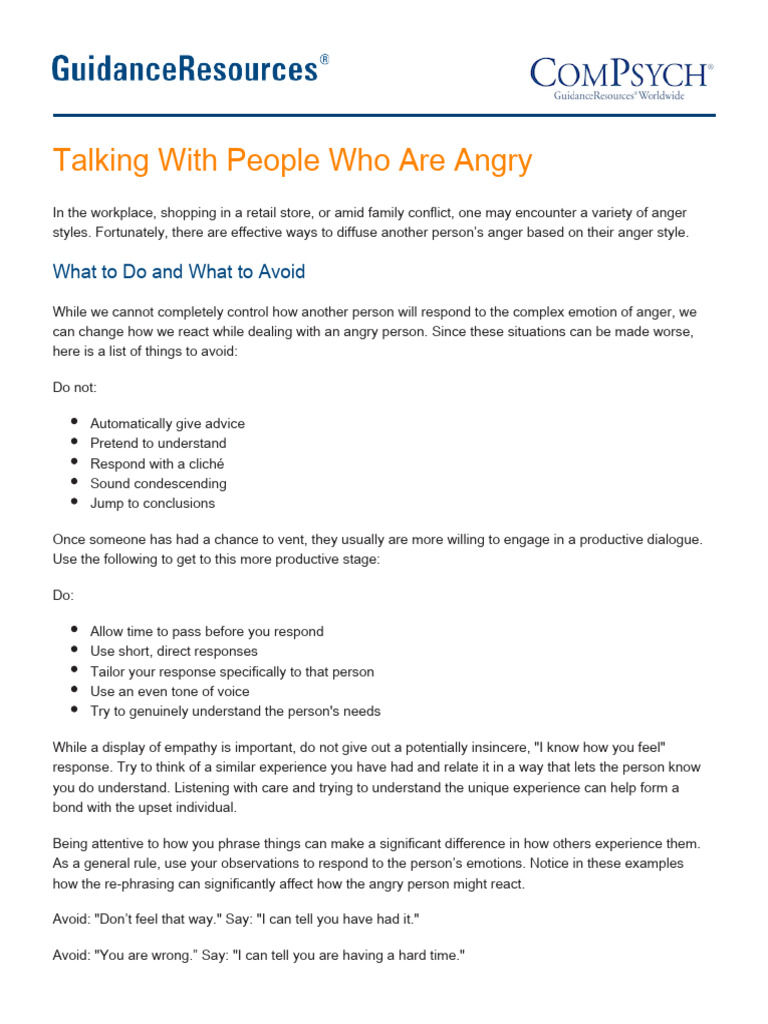 Managing Different Anger Styles | PDF | Anger | Emotions