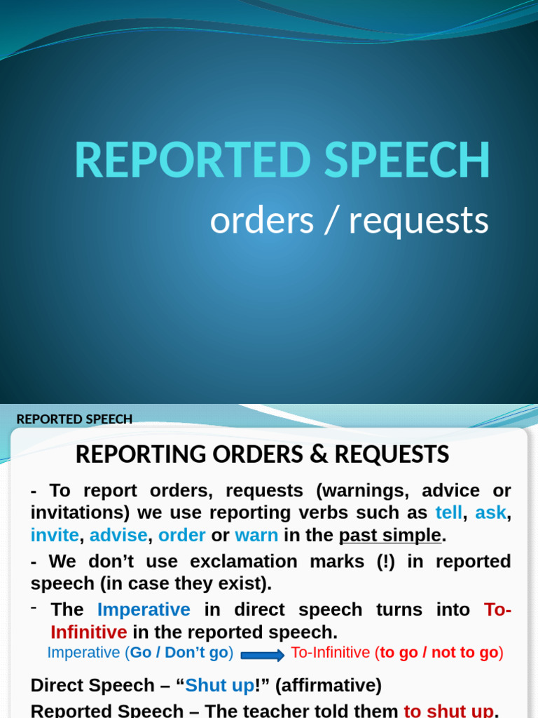 Reporting Orders and Requests | PDF