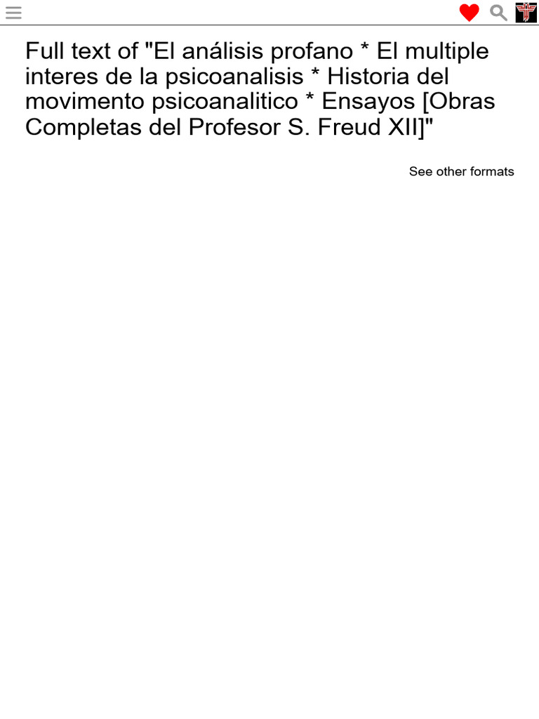 Análisis Profano en Psicoanálisis: Ensayos | PDF | Hipnosis | Neurosis