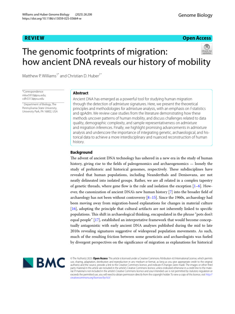 Ancient DNA and Human Migration Insights | PDF | Genetics | Population ...