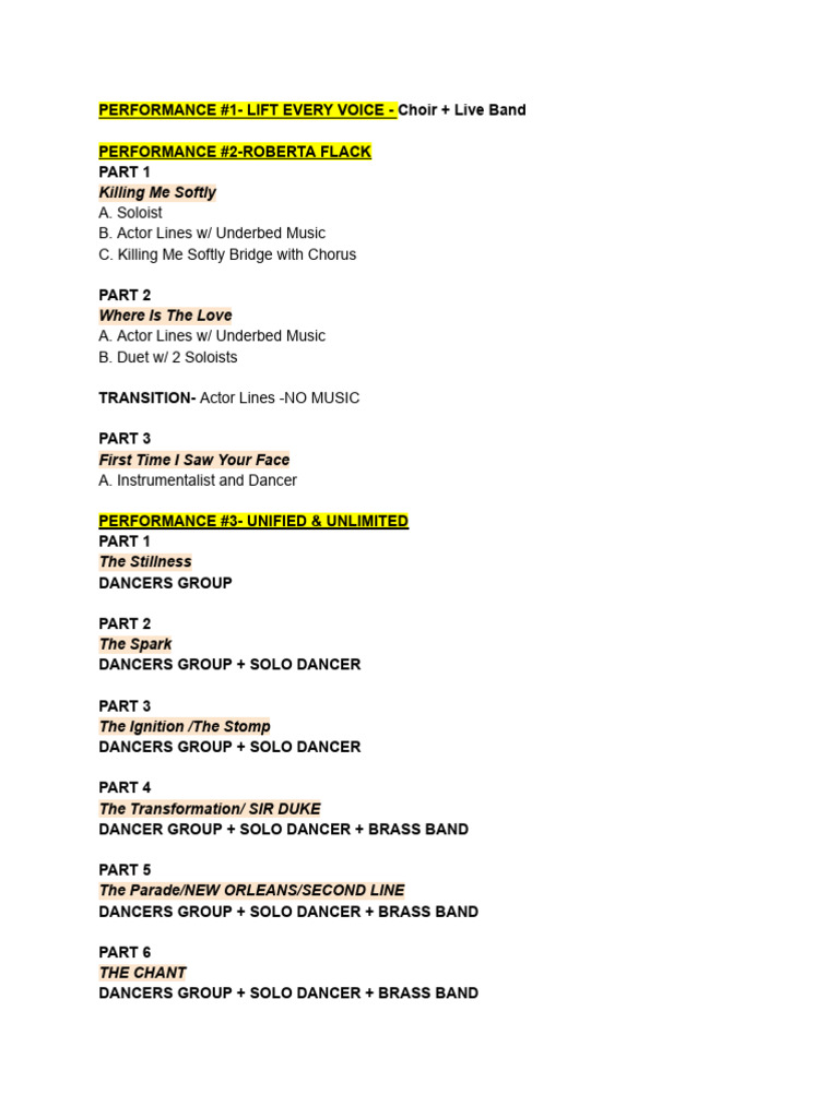 Live Performance Program Overview | PDF