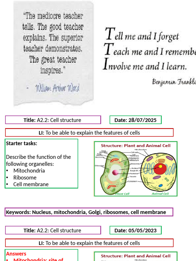Understanding Cell Structures and Functions | PDF | Cell (Biology ...