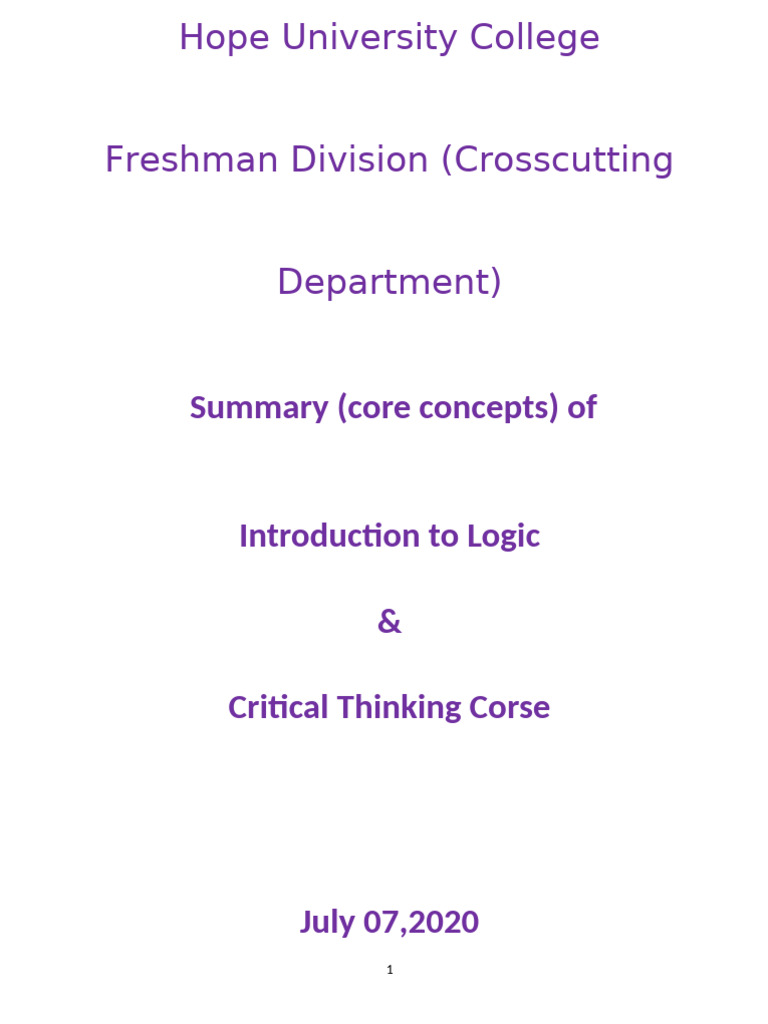 Introduction to Logic & Critical Thinking | PDF | Argument | Inductive ...