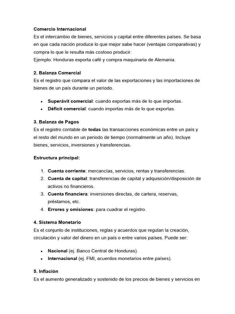 Comercio Internacional | PDF | Balance de pagos | Dinero