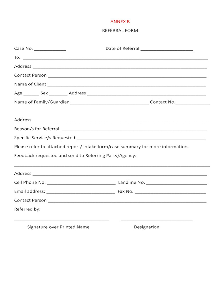 VAW Referral Form | PDF