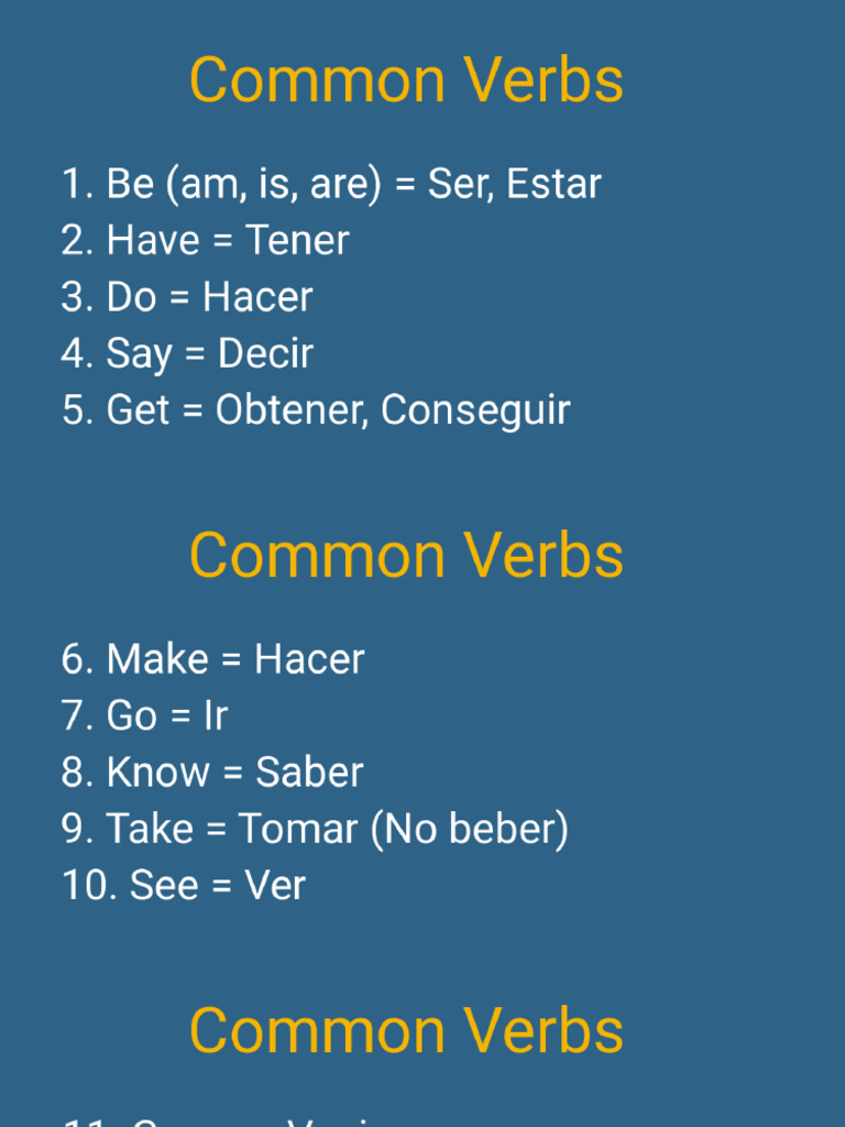 Common Verbs | PDF