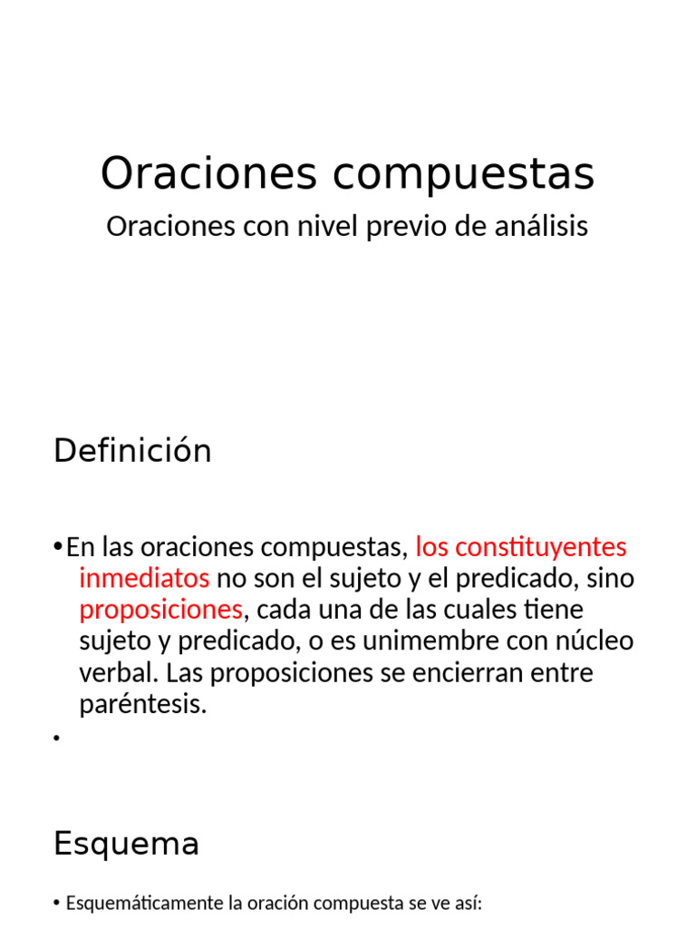 Tipos de oraciones compuestas | PDF | Oración (Lingüística ...