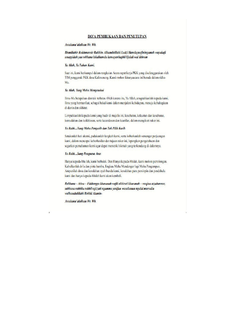 Doa PKK | PDF