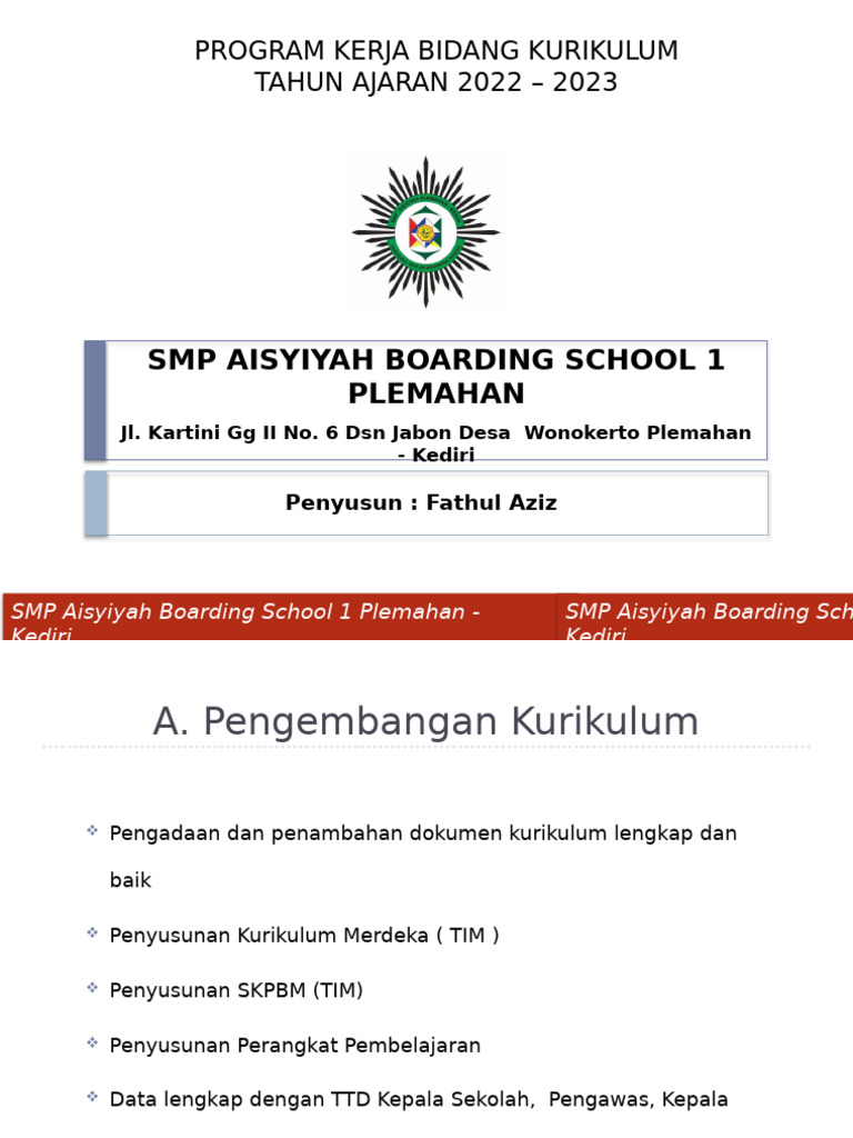Program Kerja Kurikulum 2022-2023 | PDF