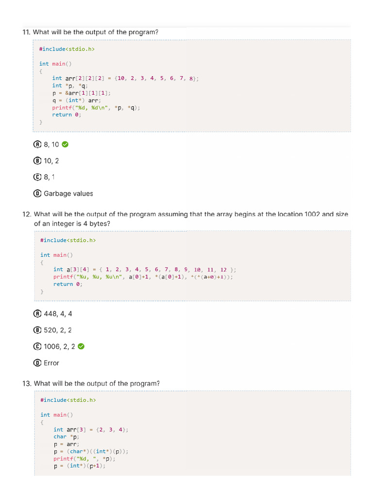 C Programming Code Snippets and Examples | PDF