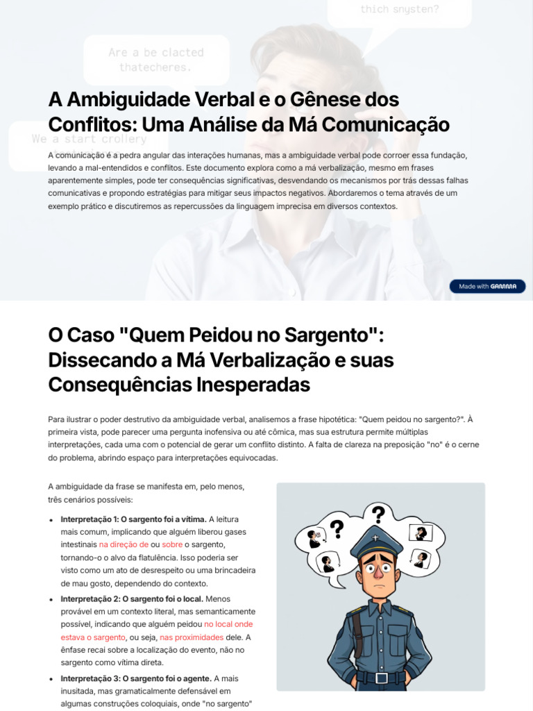 Ambiguidade Verbal e Conflitos Comunicativos | PDF | Comunicação ...