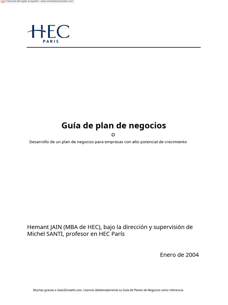 Guía para Crear un Plan de Negocios | PDF | Plan de negocios | Marketing