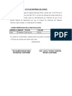 ACTA DE ENTREGA DE CARGO de Motocicleta Del Señor Te - Elmer Roque Deza