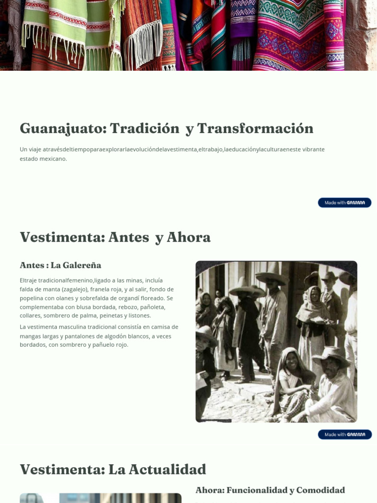 Evolución del Traje Galereña en Guanajuato | PDF | Ropa | Tradiciones