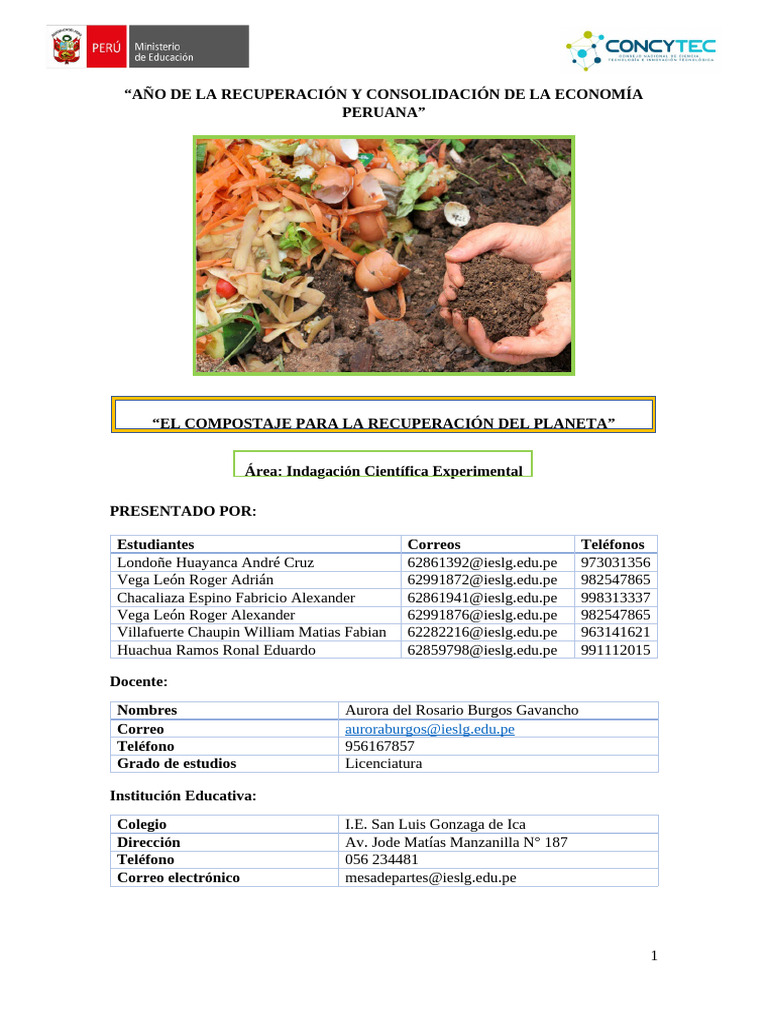 Proyecto de Compostaje Sostenible | PDF | Compost | Residuos