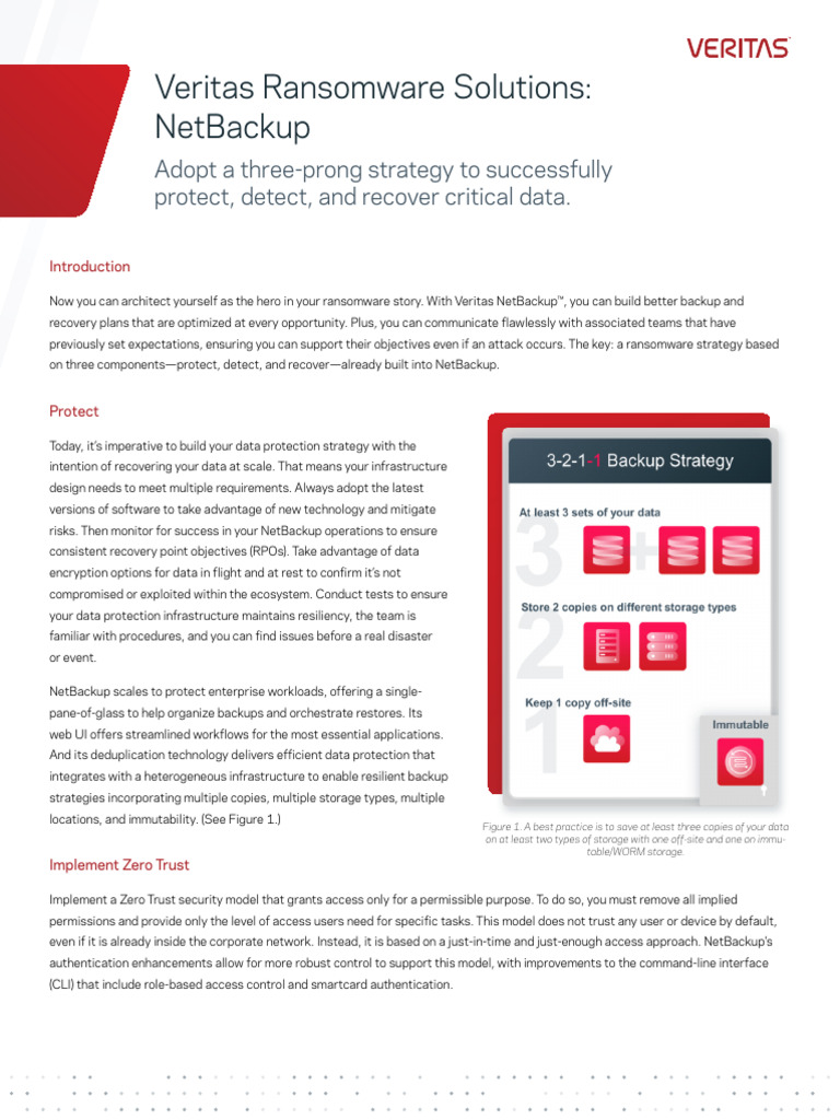 Veritas NetBackup Ransomware Strategy | PDF | Backup | Malware