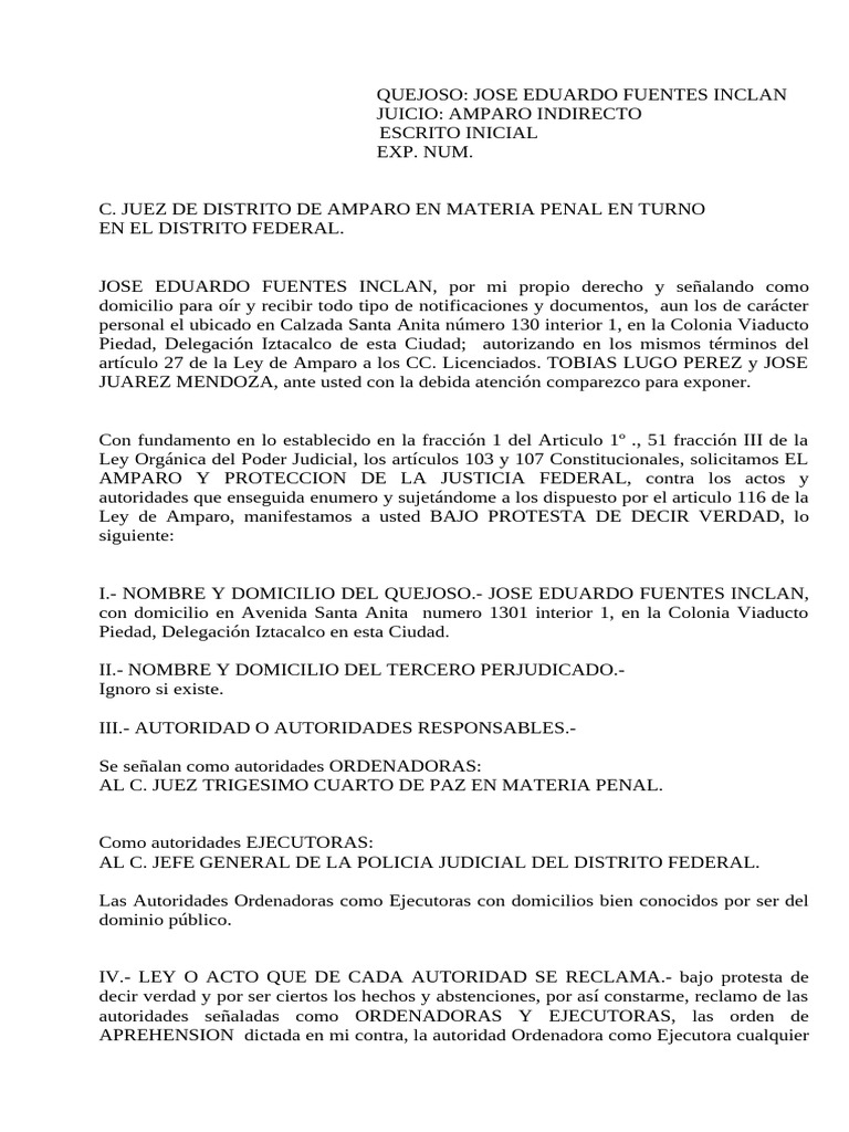 Amparo contra orden de aprehensión | PDF | Violación | Castigos