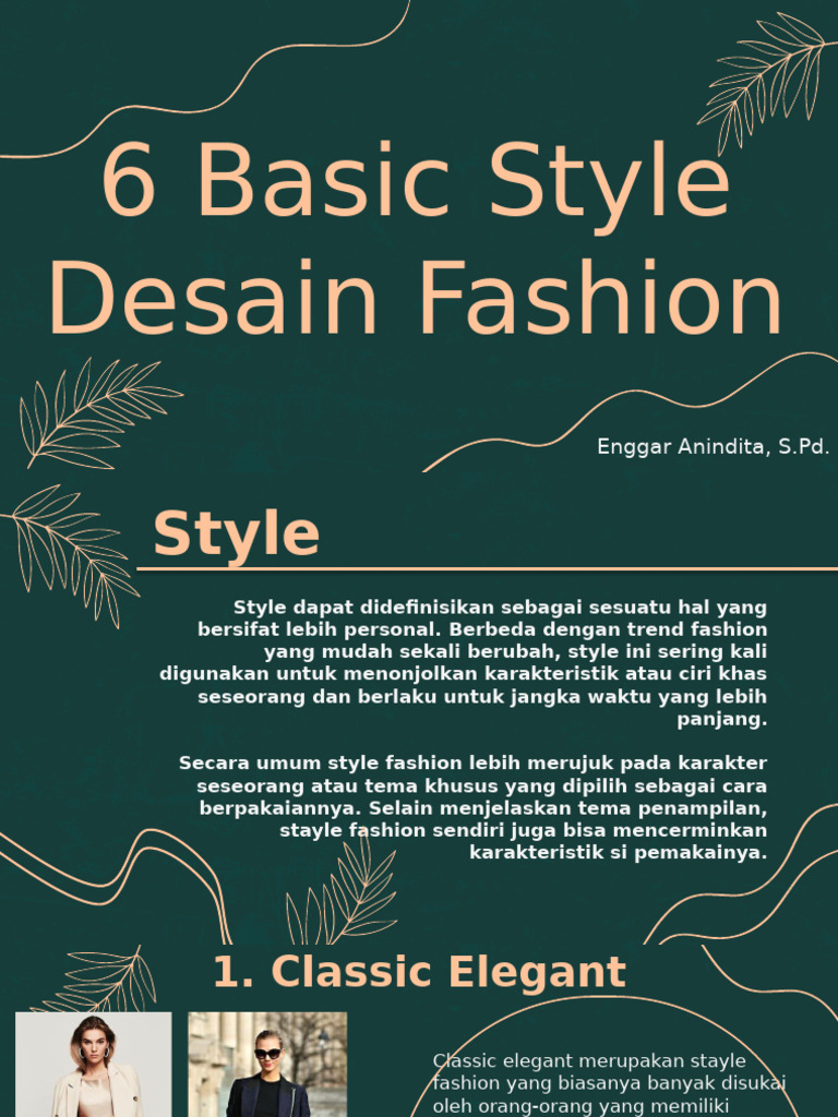 6 Gaya Dasar Fashion yang Unik | PDF