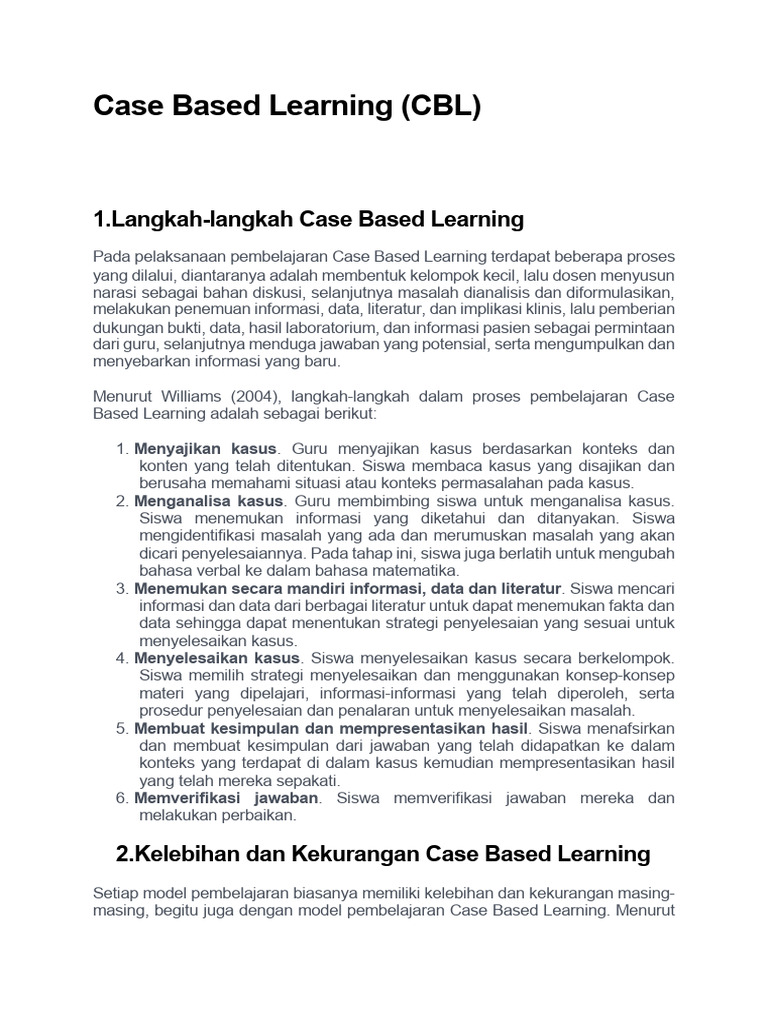 Langkah dan Analisis CBL dalam Pembelajaran | PDF