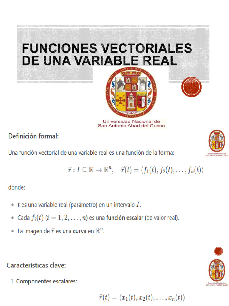 Funciones Vectoriales de Una Variable Real | PDF