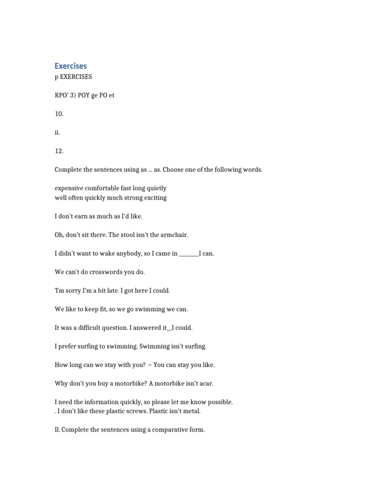 Exercises for 6th Grade English Skills | PDF