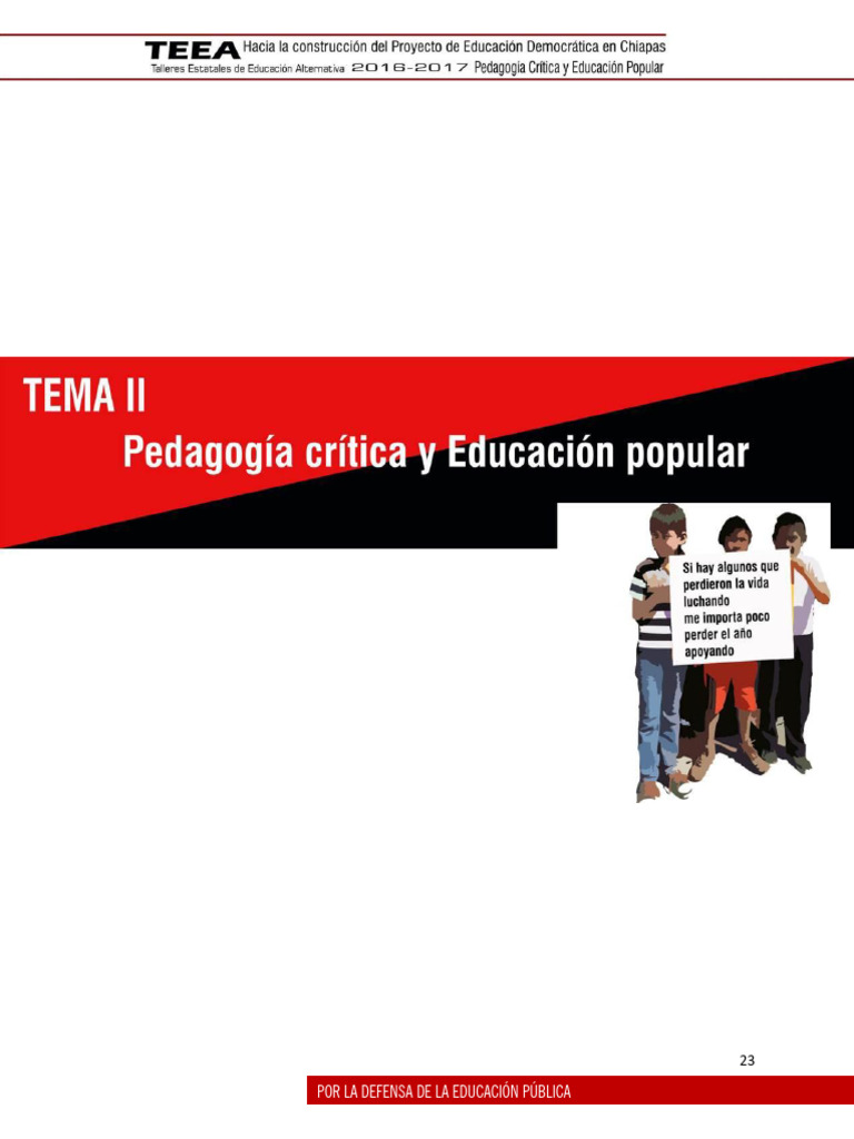 Tema II Pedagogia Critica y Educacion Popular (Taller 27-06-25 ...