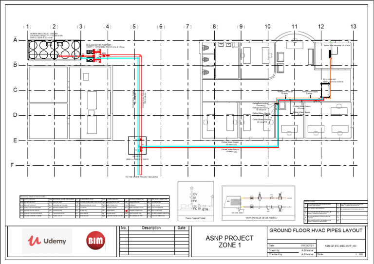 HVAC Pipes Layout for ASNP Project | PDF | Water Heating | Duct (Flow)